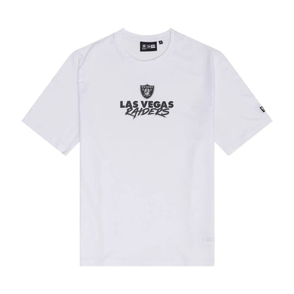 The Male model is wearing Las Vegas Raiders NFL Graphic White T-Shirt 1
