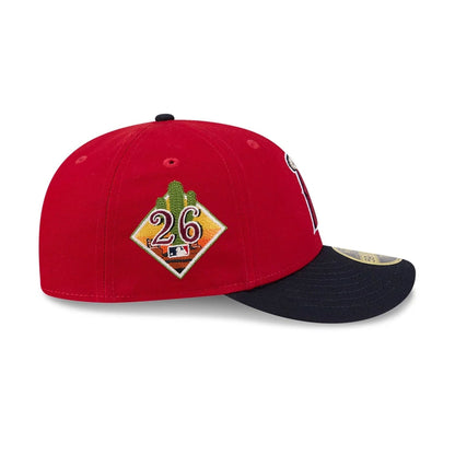 Pictured is this MLB Spring Training 2026 LA Angels Low Profile 59FIFTY Fitted cap in red. 5