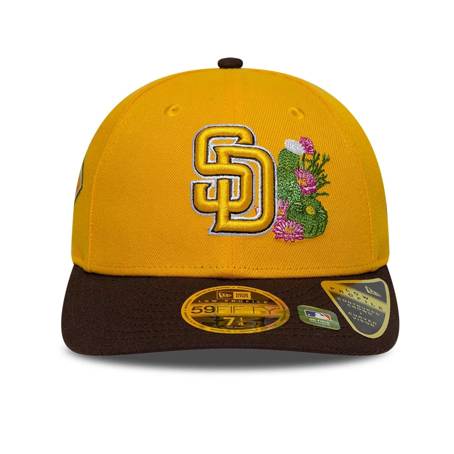 Pictured is this MLB Spring Training 2026 San Diego Padres Low Profile 59FIFTY Fitted cap in yellow. 3