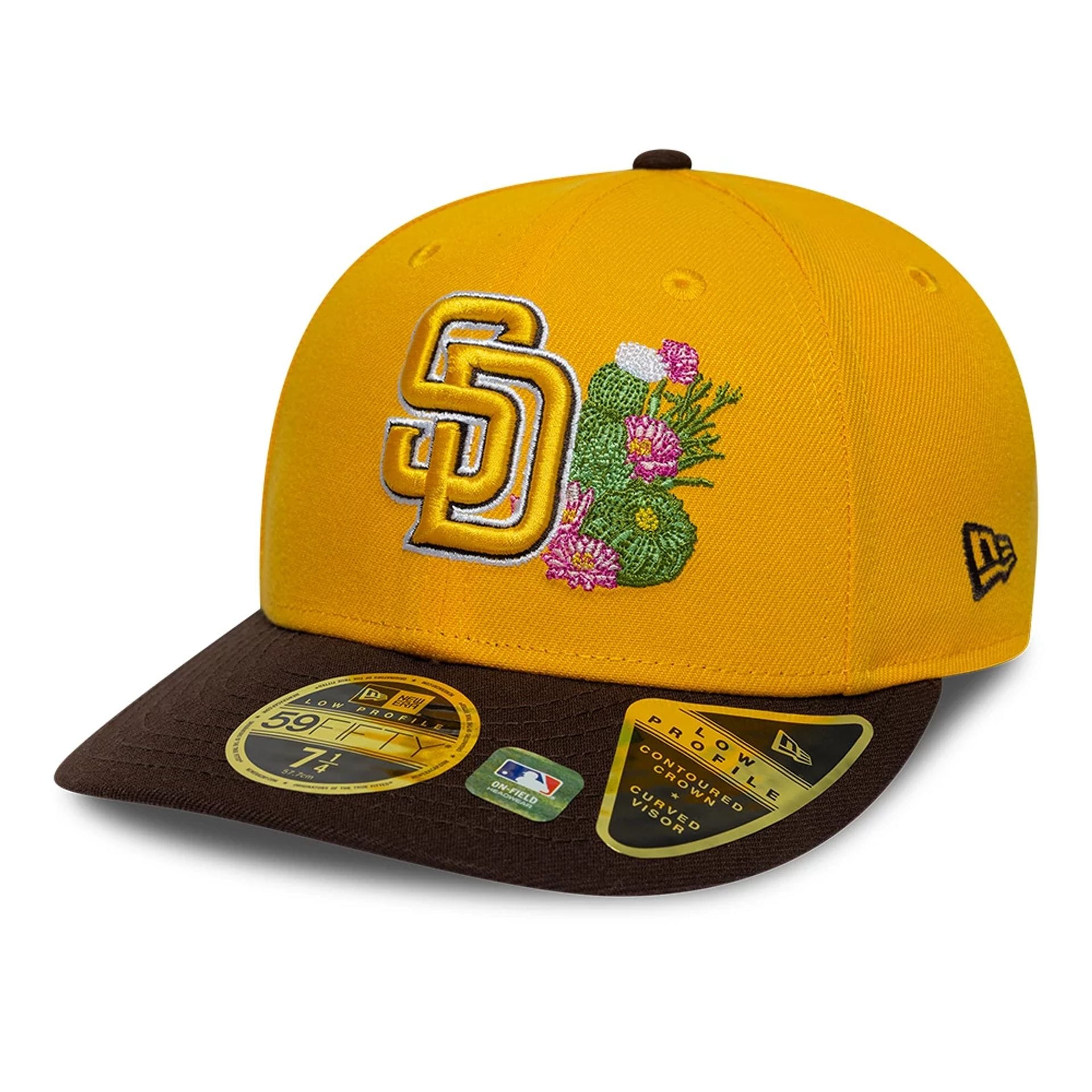 Pictured is this MLB Spring Training 2026 San Diego Padres Low Profile 59FIFTY Fitted cap in yellow. 4
