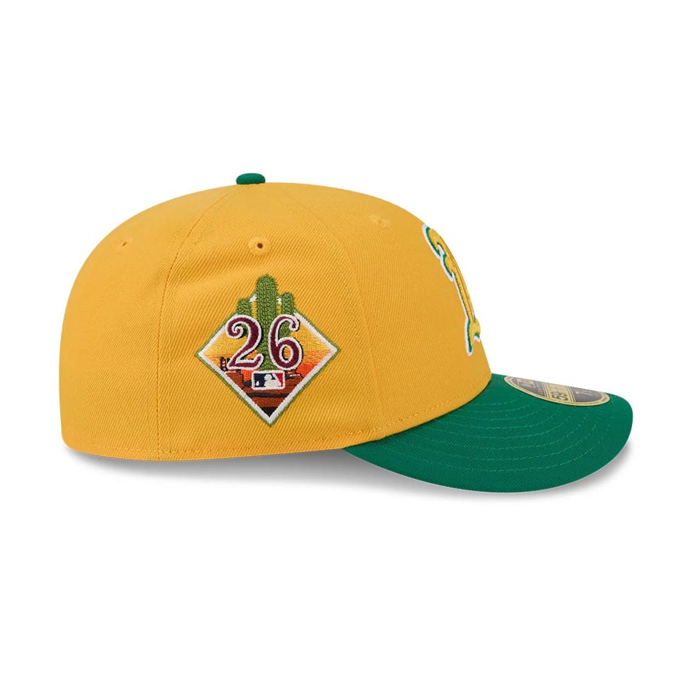Pictured is this MLB Spring Training 2026 Athletics Low Profile 59FIFTY Fitted cap in yellow. 5