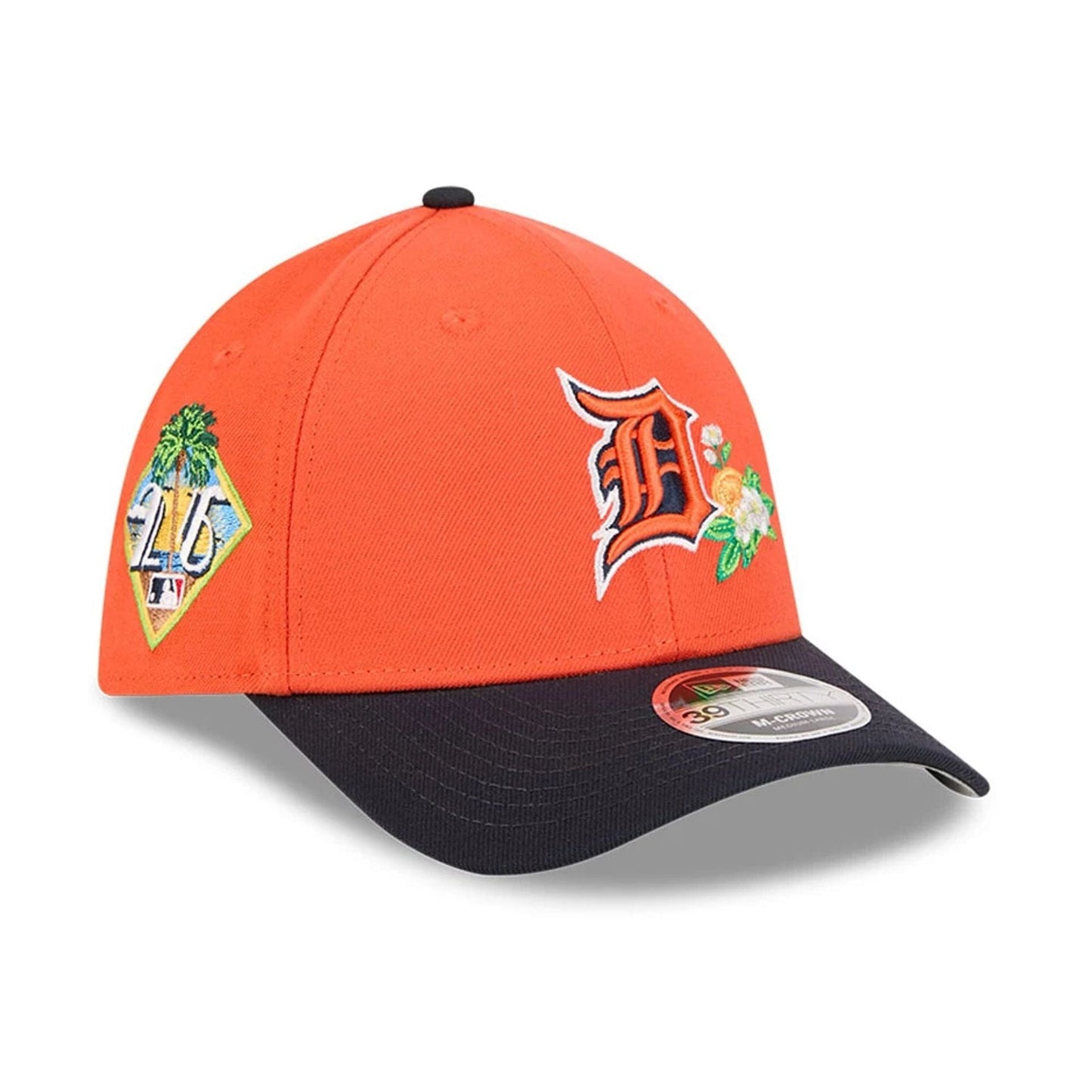 Pictured is this MLB Spring Training 2026 Detroit Tigers 39THIRTY M-Crown Stretch Fit cap in orange. 1
