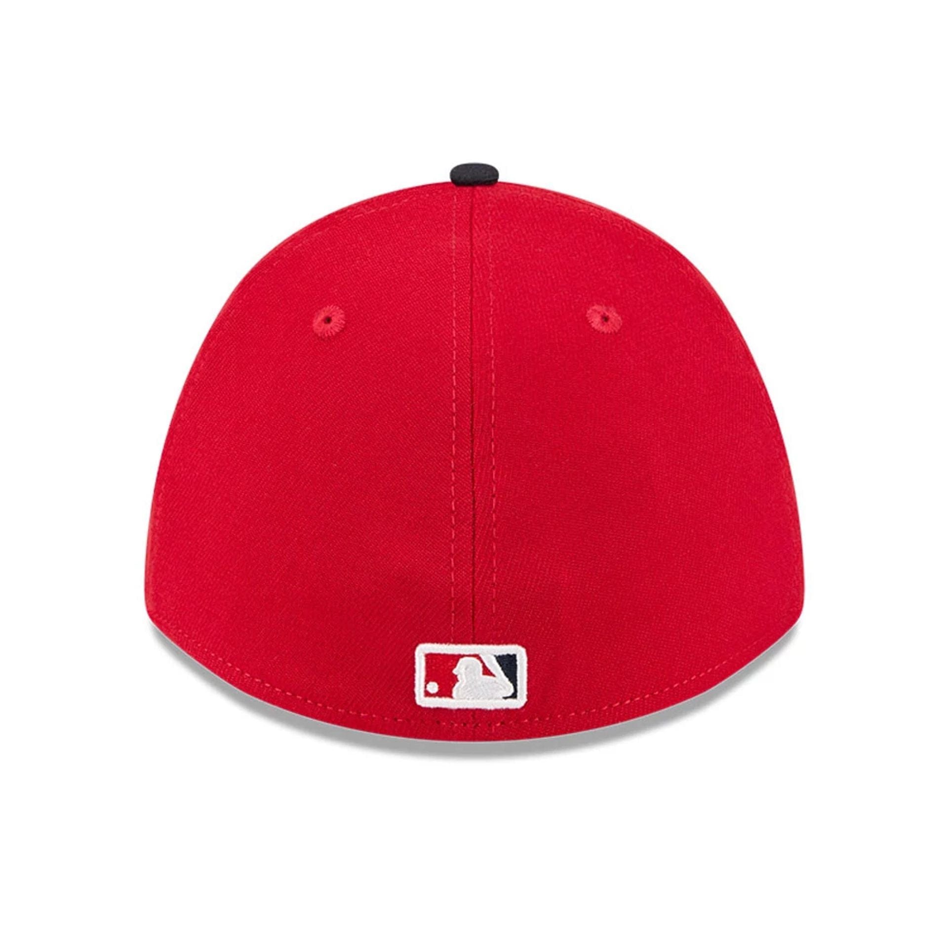 Pictured is this MLB Spring Training 2026 LA Angels 39THIRTY M-Crown Stretch Fit cap in red. 7