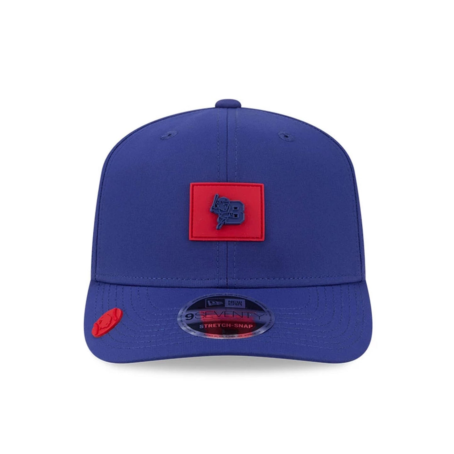 Pictured is this MiLB Clubhouse Buffalo Bisons 9SEVENTY Stretch Snap cap in dark blue. 2