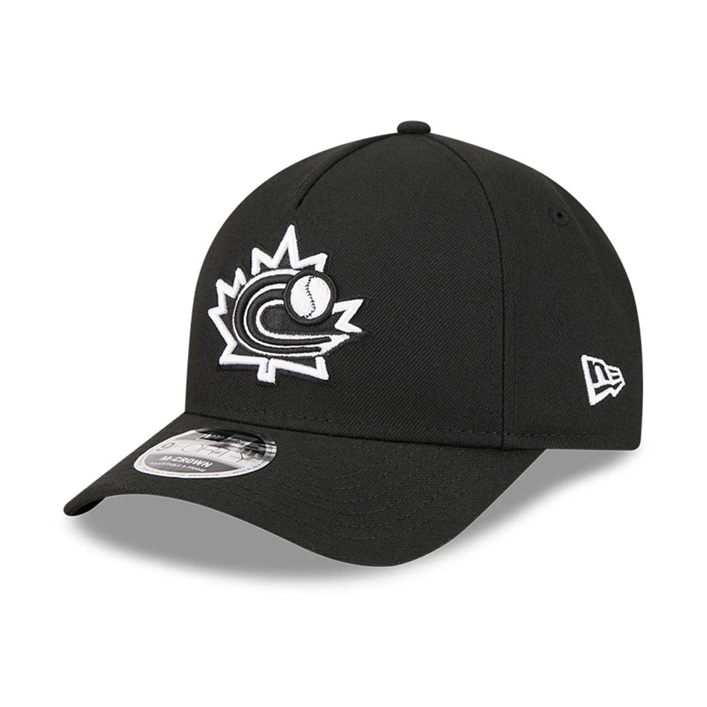 Pictured is this MLB World Baseball Classic 2026 Canada 9FORTY M-Crown A-Frame cap in black. 3