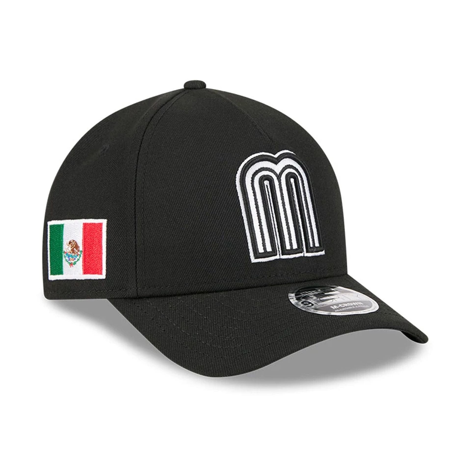 Pictured is this MLB World Baseball Classic 2026 Mexico 9FORTY M-Crown A-Frame cap in black. 1