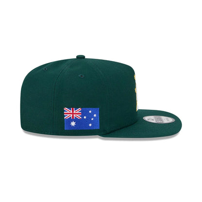 Pictured is this MLB World Baseball Classic 2026 Australia 9FIFTY A-Frame Snapback cap in dark green. 5