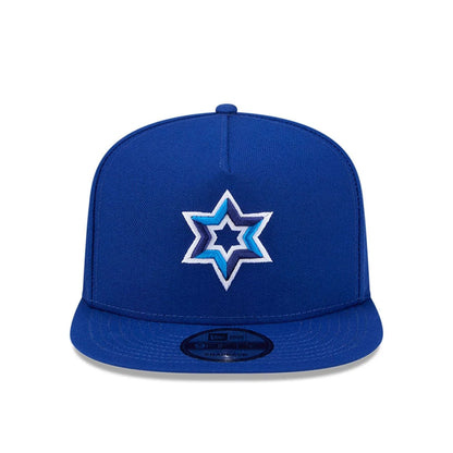 Pictured is this MLB World Baseball Classic 2026 Israel 9FIFTY A-Frame Snapback cap in blue. 3