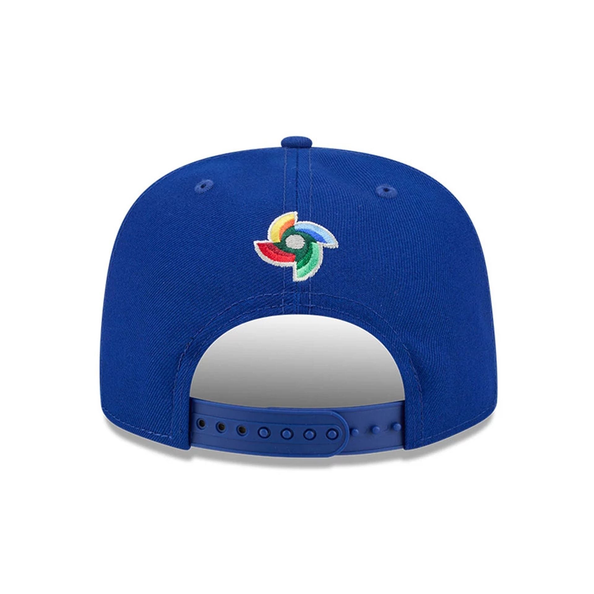 Pictured is this MLB World Baseball Classic 2026 Israel 9FIFTY A-Frame Snapback cap in blue. 5