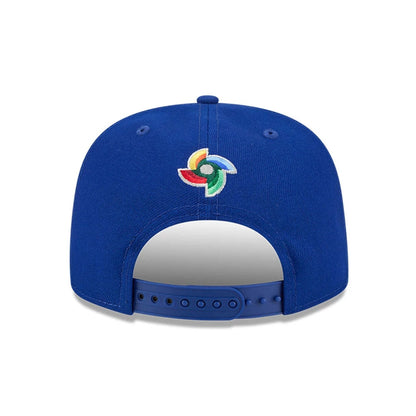 Pictured is this MLB World Baseball Classic 2026 Israel 9FIFTY A-Frame Snapback cap in blue. 5