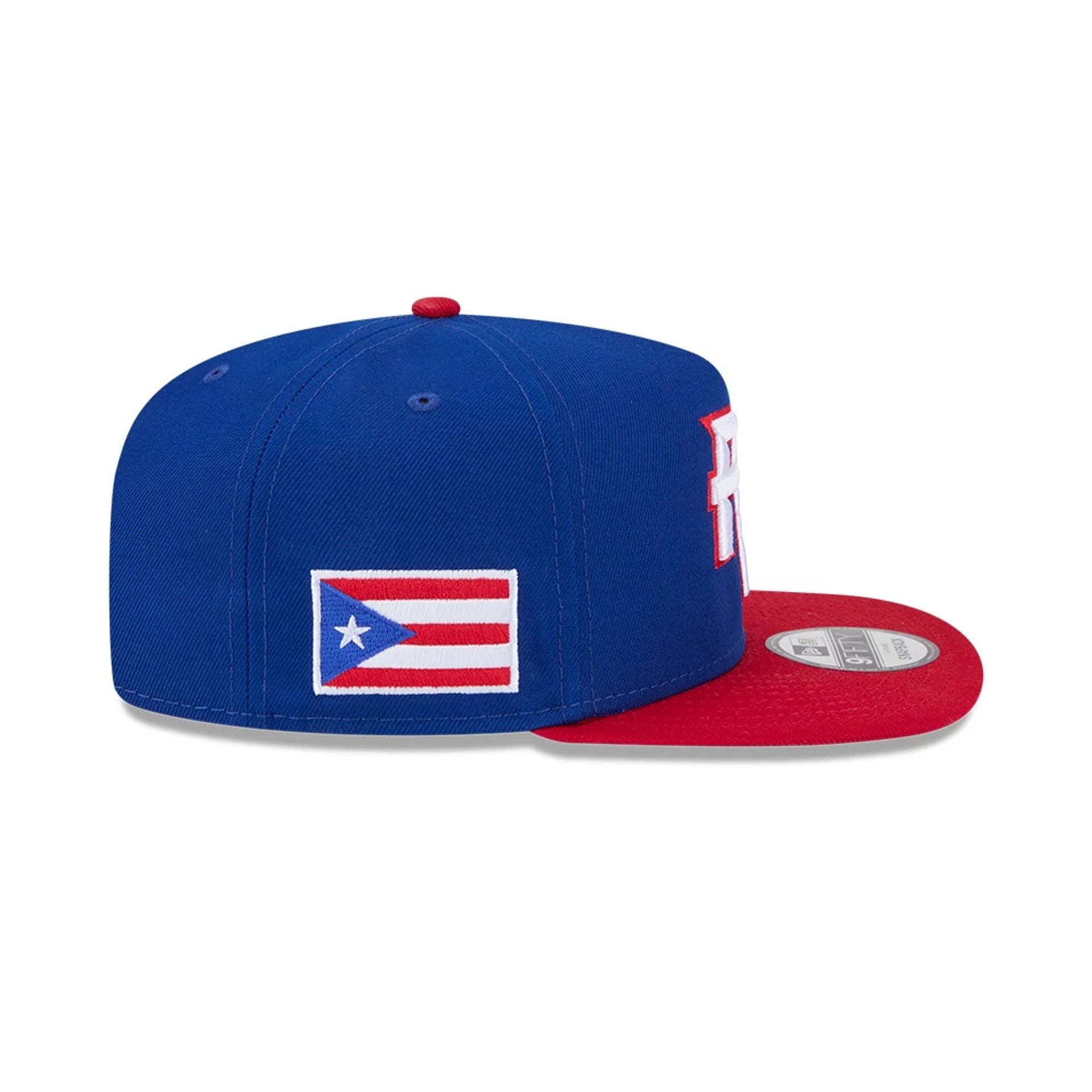Pictured is this MLB World Baseball Classic 2026 Puerto Rico 9FIFTY A-Frame Snapback cap in blue. 5