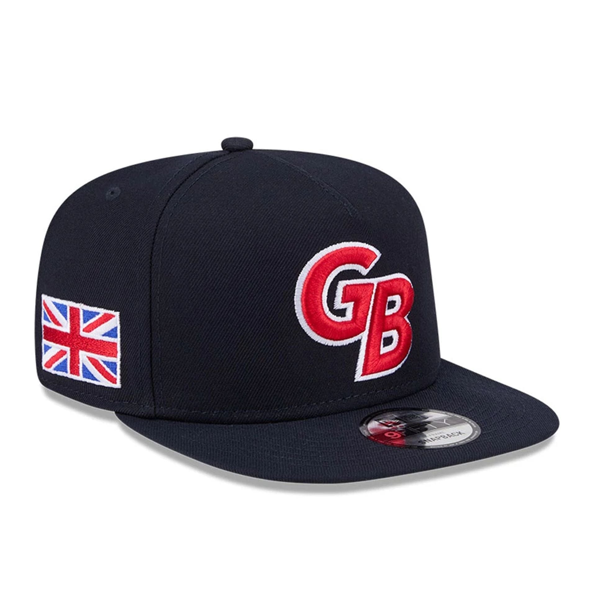 Pictured is this MLB World Baseball Classic 2026 Great Britain 9FIFTY A-Frame Snapback cap in navy. 1
