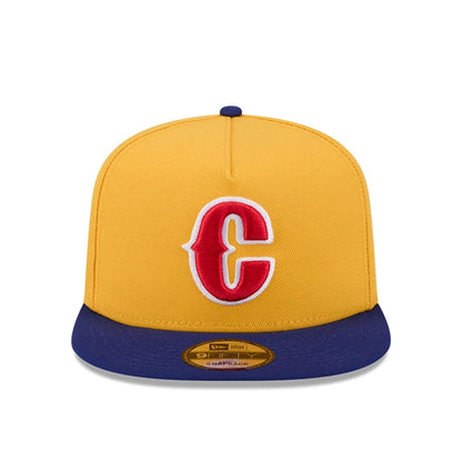Pictured is this MLB World Baseball Classic 2026 Columbia 9FIFTY A-Frame Snapback cap in yellow. 3