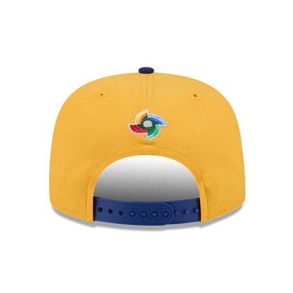 Pictured is this MLB World Baseball Classic 2026 Columbia 9FIFTY A-Frame Snapback cap in yellow. 5