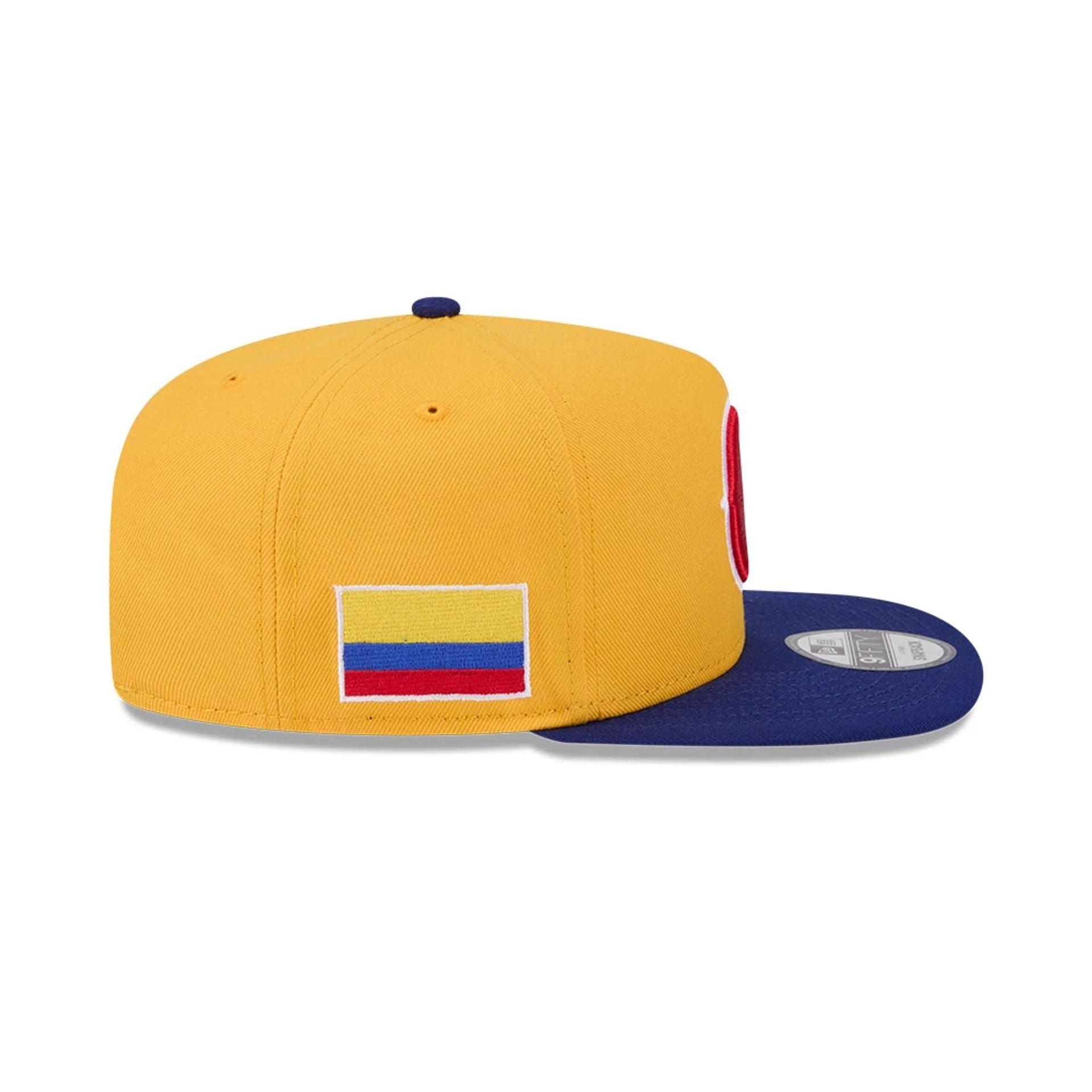 Pictured is this MLB World Baseball Classic 2026 Columbia 9FIFTY A-Frame Snapback cap in yellow. 6