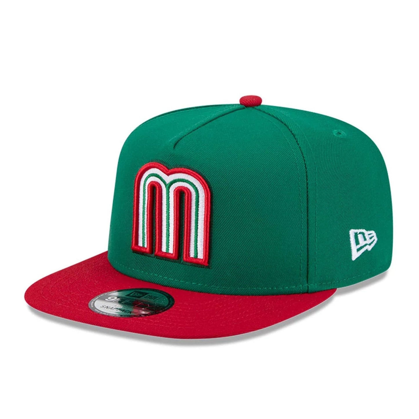 Pictured is this MLB World Baseball Classic 2026 Mexico 9FIFTY A-Frame Snapback cap in green. 5