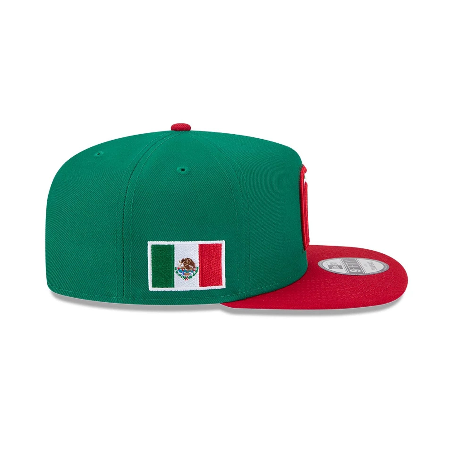 Pictured is this MLB World Baseball Classic 2026 Mexico 9FIFTY A-Frame Snapback cap in green. 6