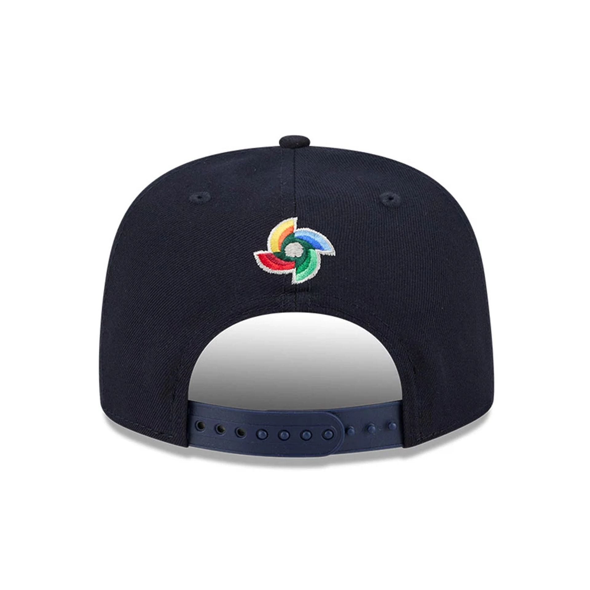 Pictured is this MLB World Baseball Classic 2026 Netherlands 9FIFTY A-Frame Snapback cap in black. 5