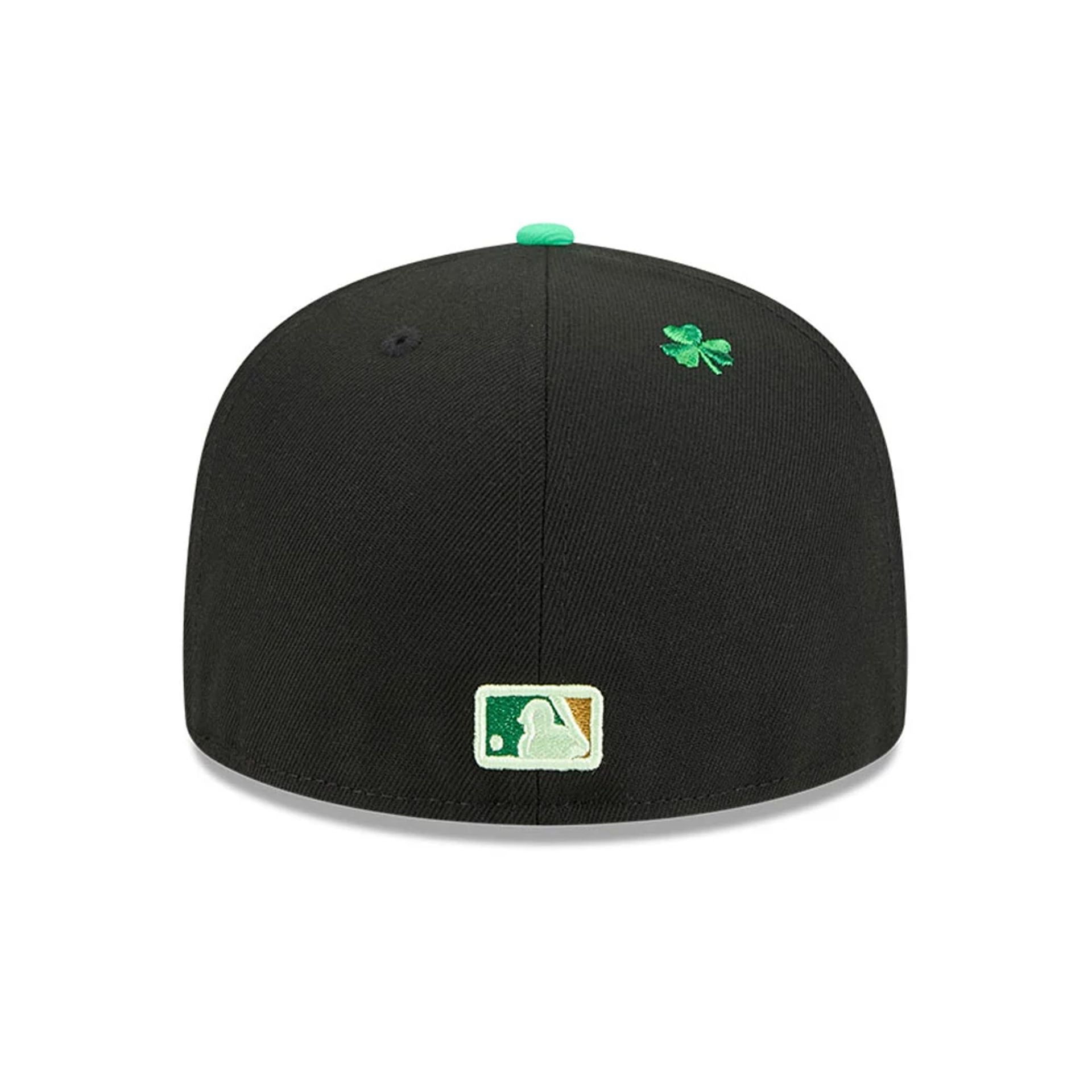 Pictured is this MLB Saint Patrick's Day Pittsburgh Pirates 59FIFTY Fitted cap in black. 4