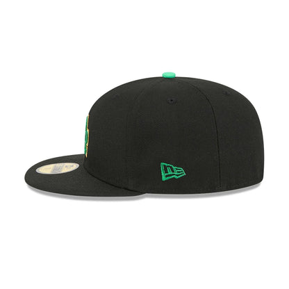 Pictured is this MLB Saint Patrick's Day LA Dodgers 59FIFTY Fitted cap in black. 4
