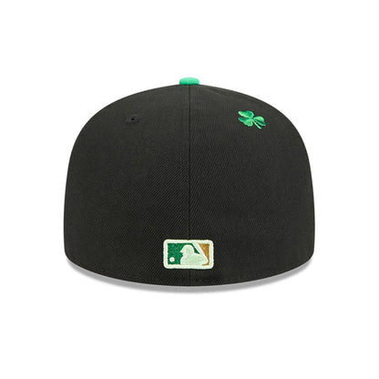 Pictured is this MLB Saint Patrick's Day Detroit Tigers 59FIFTY Fitted cap in black. 6