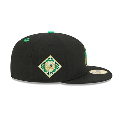 Pictured is this MLB Saint Patrick's Day New York Yankees 59FIFTY Fitted cap in black. 4