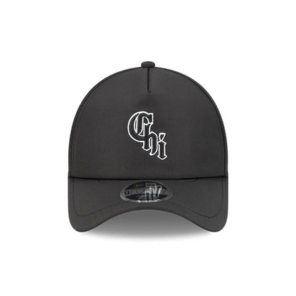 Pictured is this MLB Batting Practice 2026 Chicago White Sox 9FORTY Apex cap in black. 2