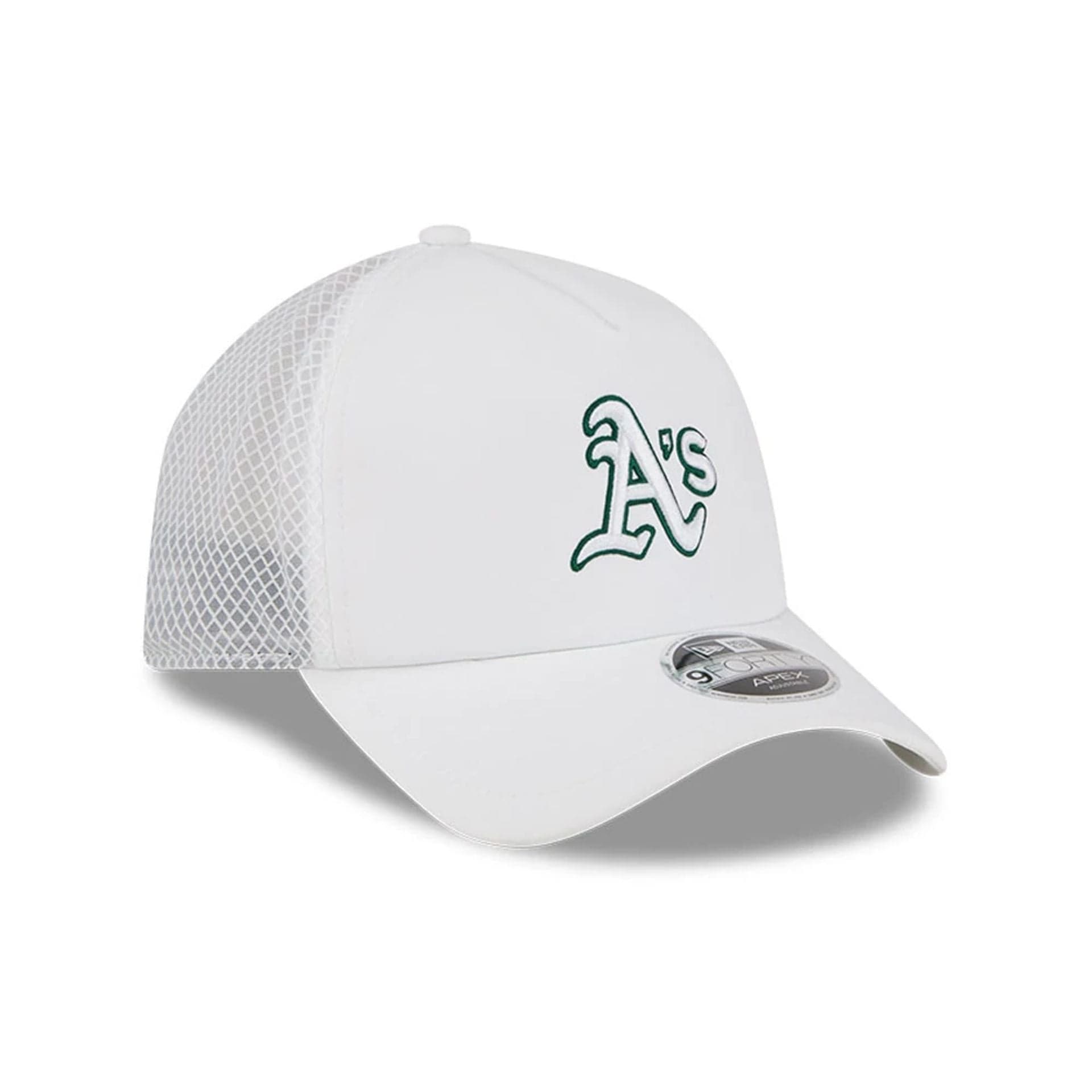 Pictured is this MLB Batting Practice 2026 Athletics 9FORTY Apex cap in white. 2