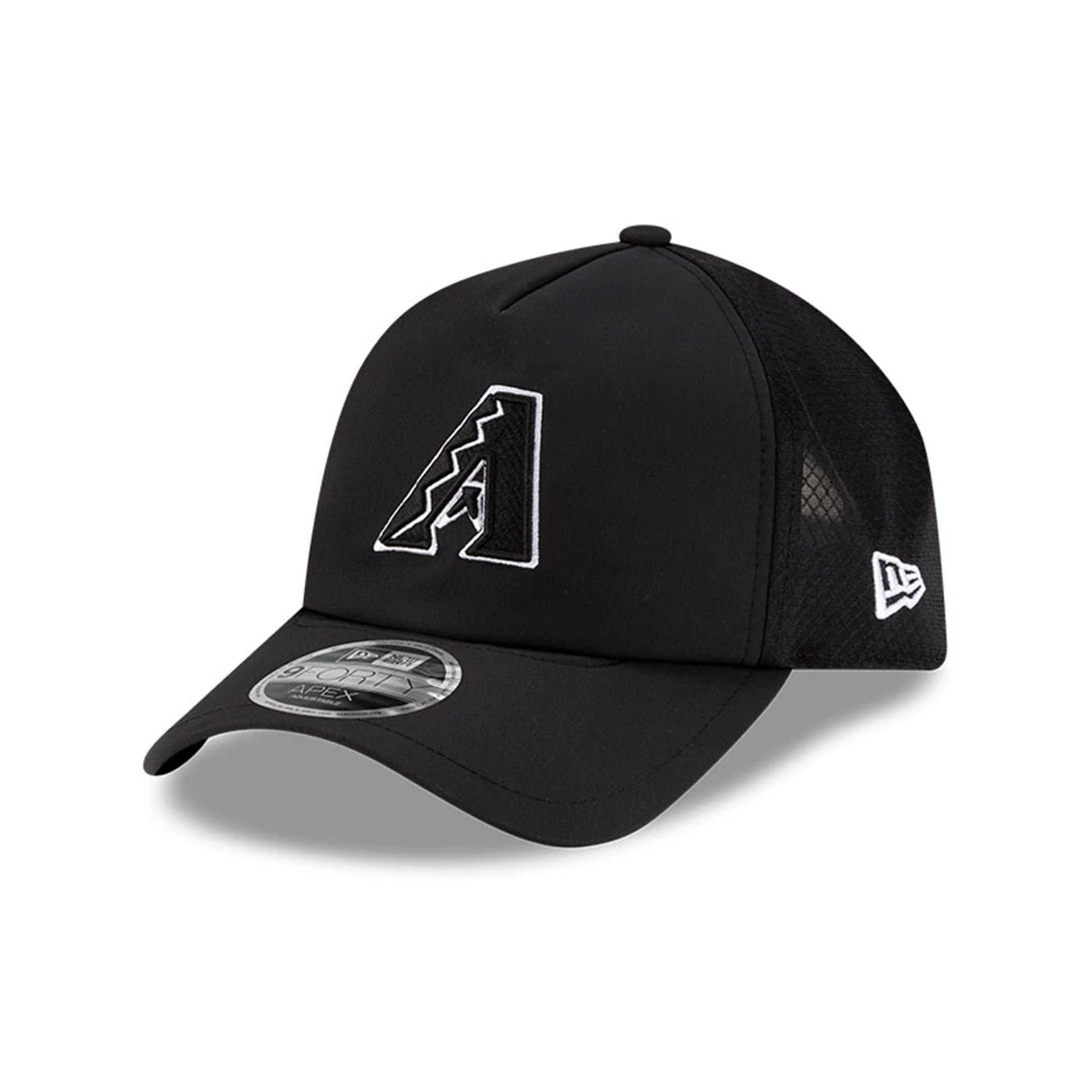 Pictured is this MLB Batting Practice 2026 Arizona Diamondbacks 9FORTY Apex cap in black. 1