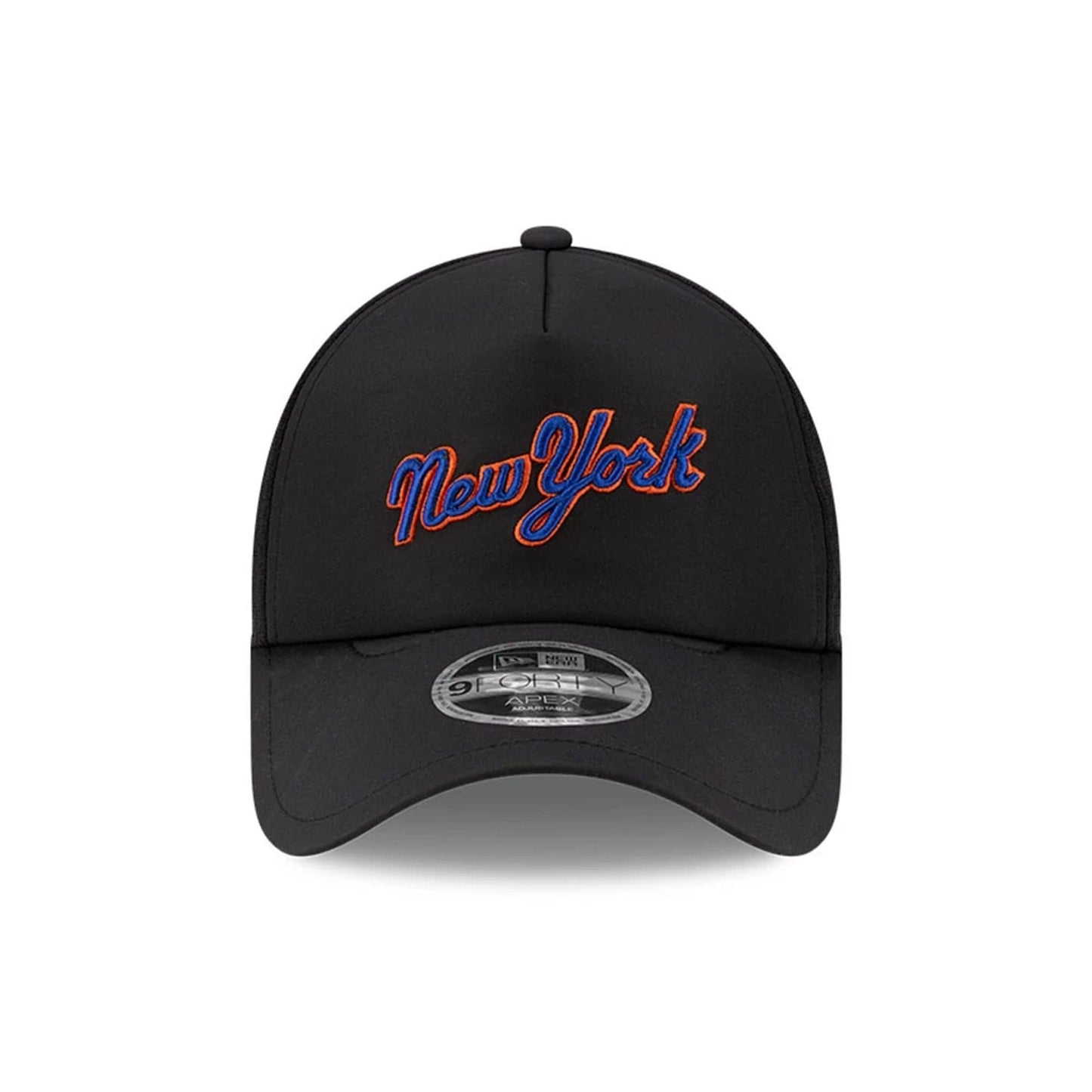 Pictured is this MLB Batting Practice 2026 New York Mets 9FORTY Apex cap in Blue. 2