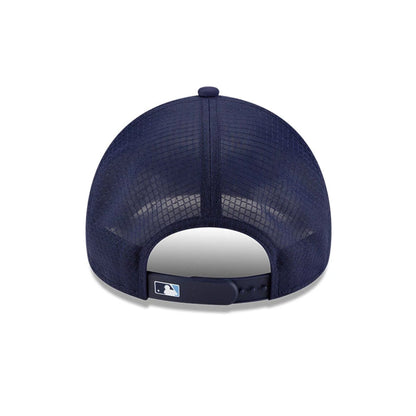 Pictured is this MLB Batting Practice 2026 Tampa Bay Rays 9FORTY Apex cap in navy. 4