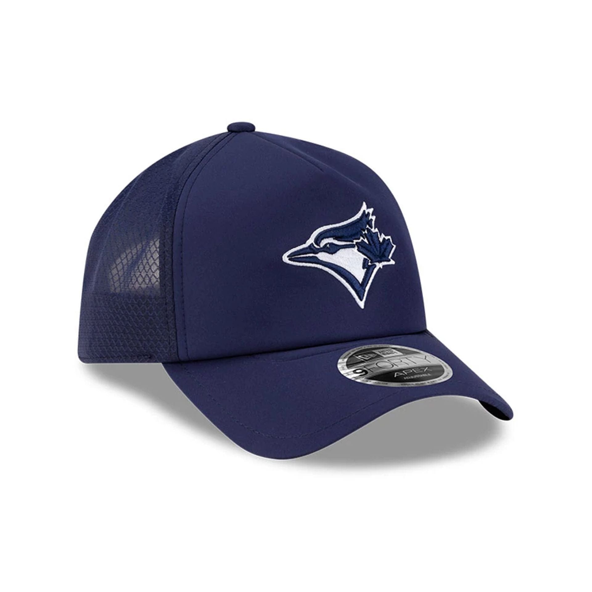 Pictured is this MLB Batting Practice 2026 Toronto Blue Jays 9FORTY Apex cap in blue. 3
