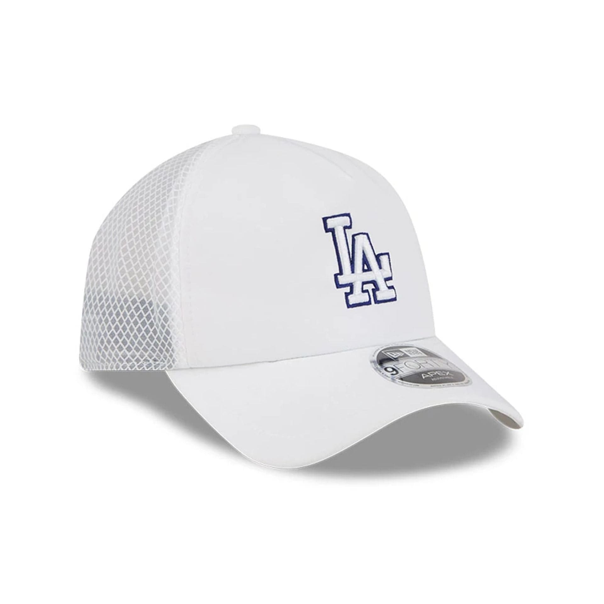 Pictured is this MLB Batting Practice 2026 LA Dodgers 9FORTY Apex cap in white. 3