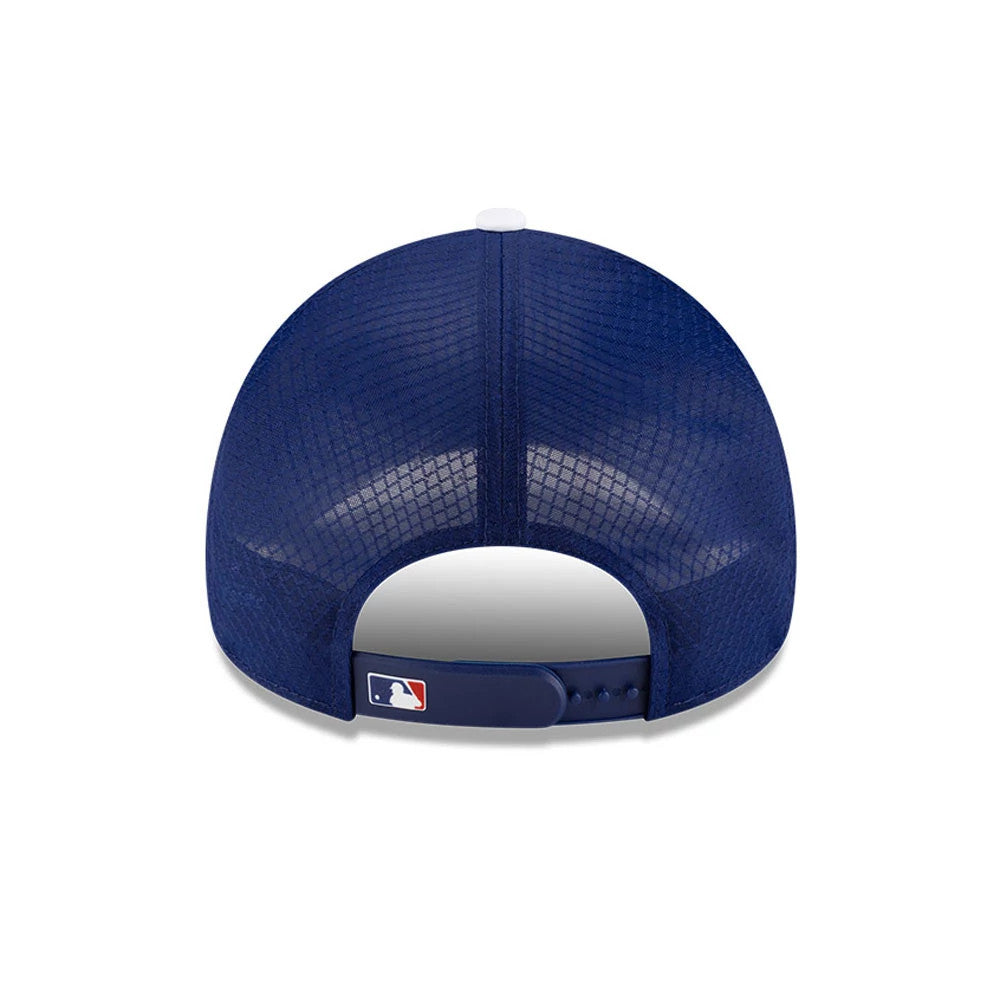 Pictured is this MLB Batting Practice 2026 LA Dodgers 9FORTY Apex cap in dark blue. 4