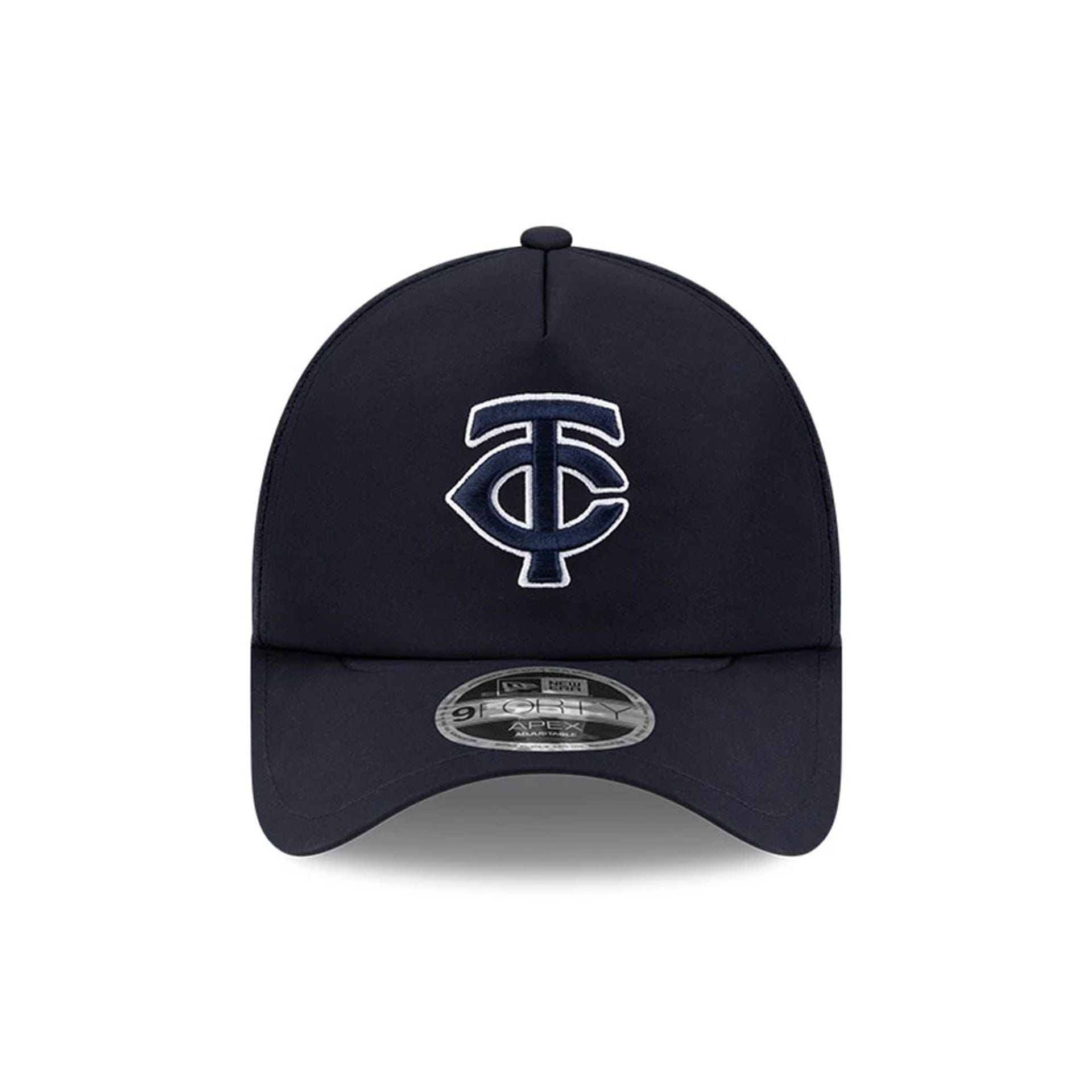Pictured is this MLB Batting Practice 2026 Minnesota Twins 9FORTY Apex cap in navy. 2