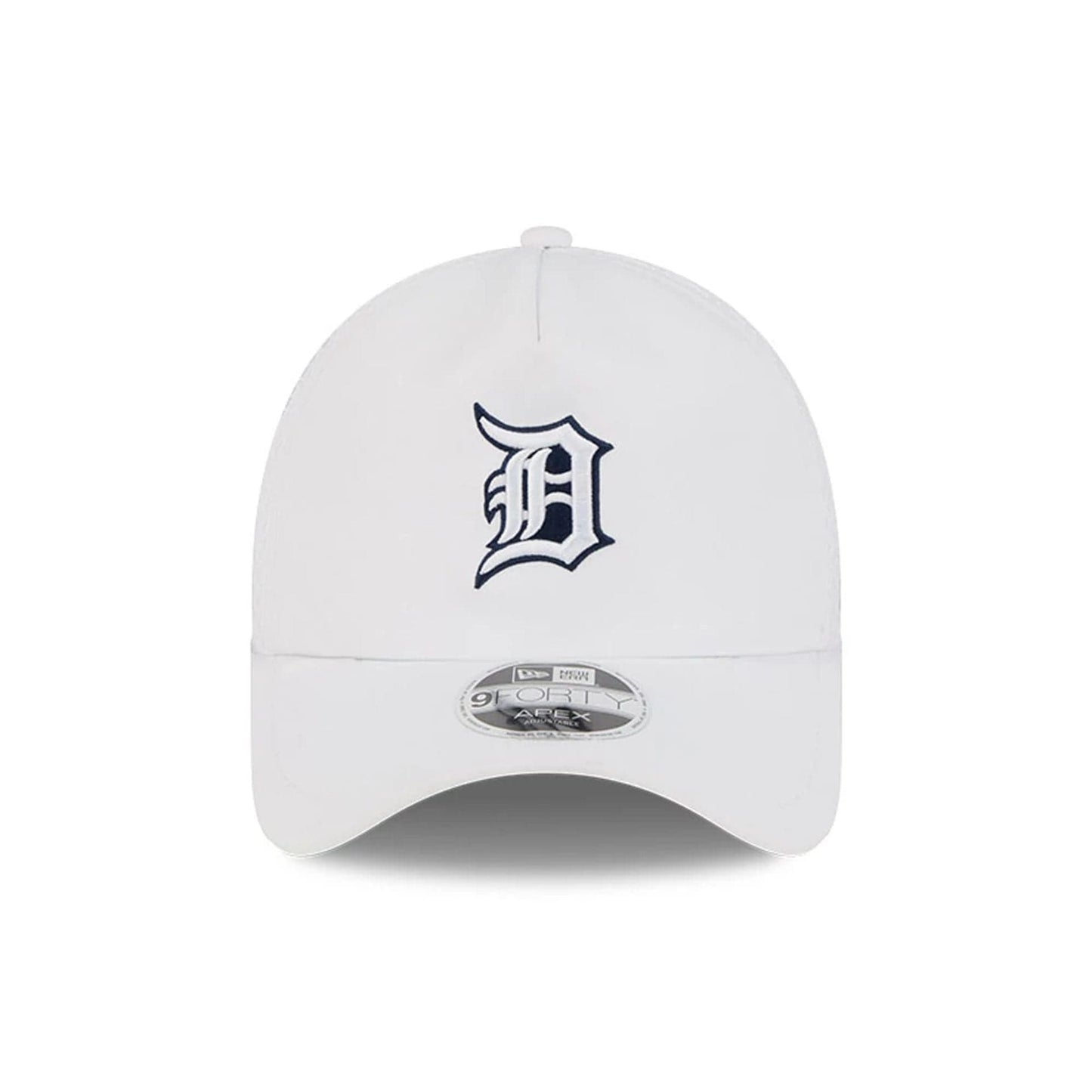 Pictured is this MLB Batting Practice 2026 Detroit Tigers 9FORTY Apex cap in white. 2