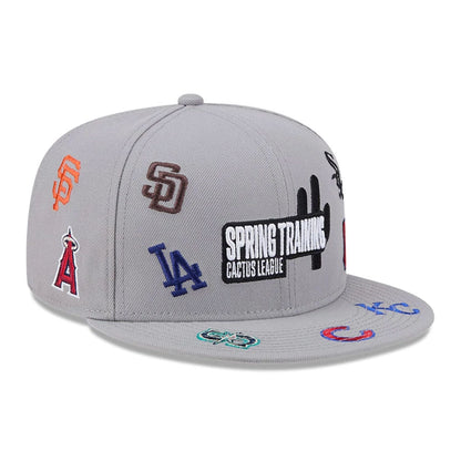 Pictured is this MLB Scattered Cactus League Logo 9FIFTY Snapback cap in grey. 3