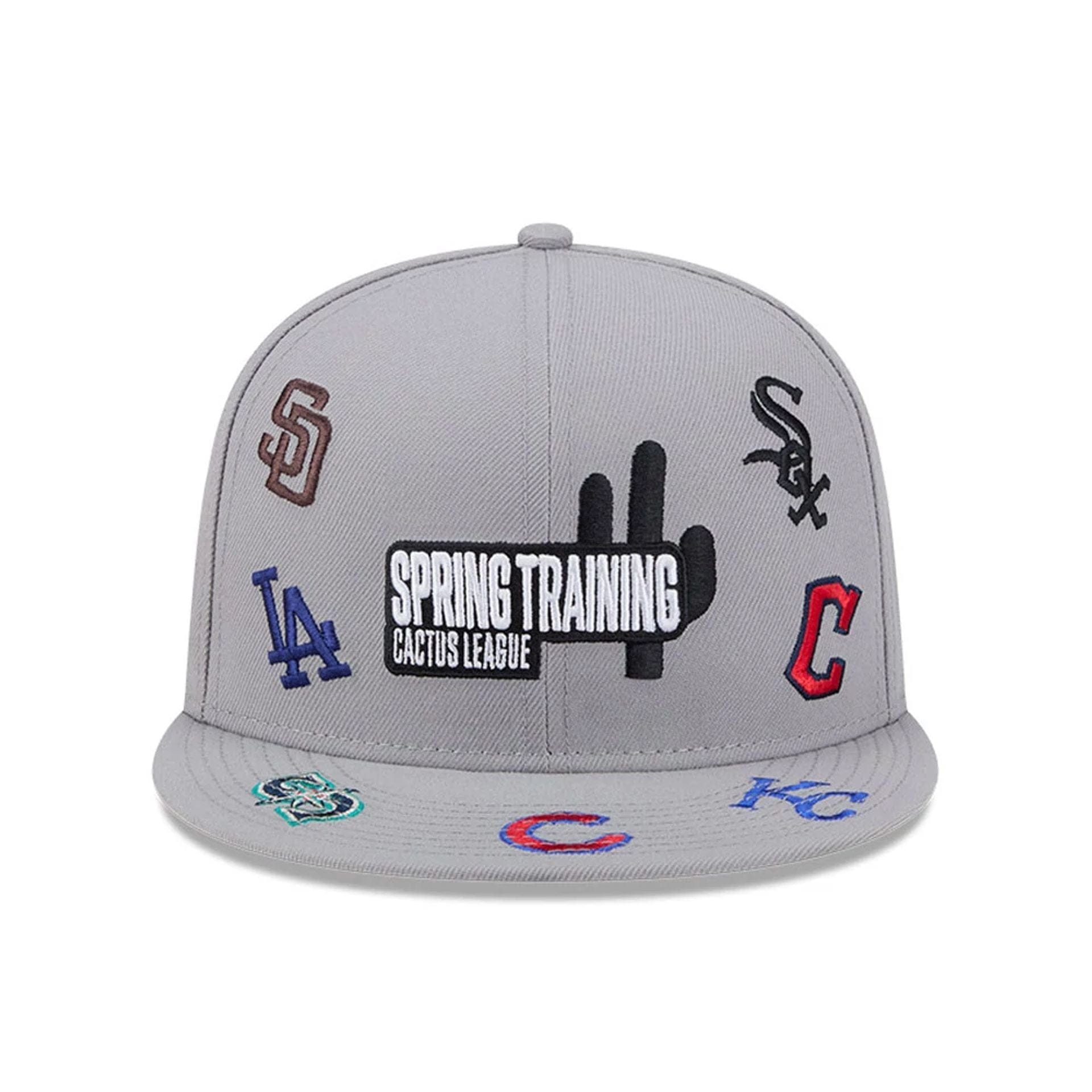 Pictured is this MLB Scattered Cactus League Logo 9FIFTY Snapback cap in grey. 2