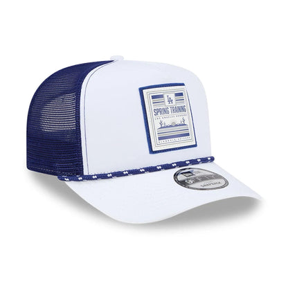 Pictured is this MLB Lines LA Dodgers 9FIFTY A-Frame Snapback cap in dark blue. 4