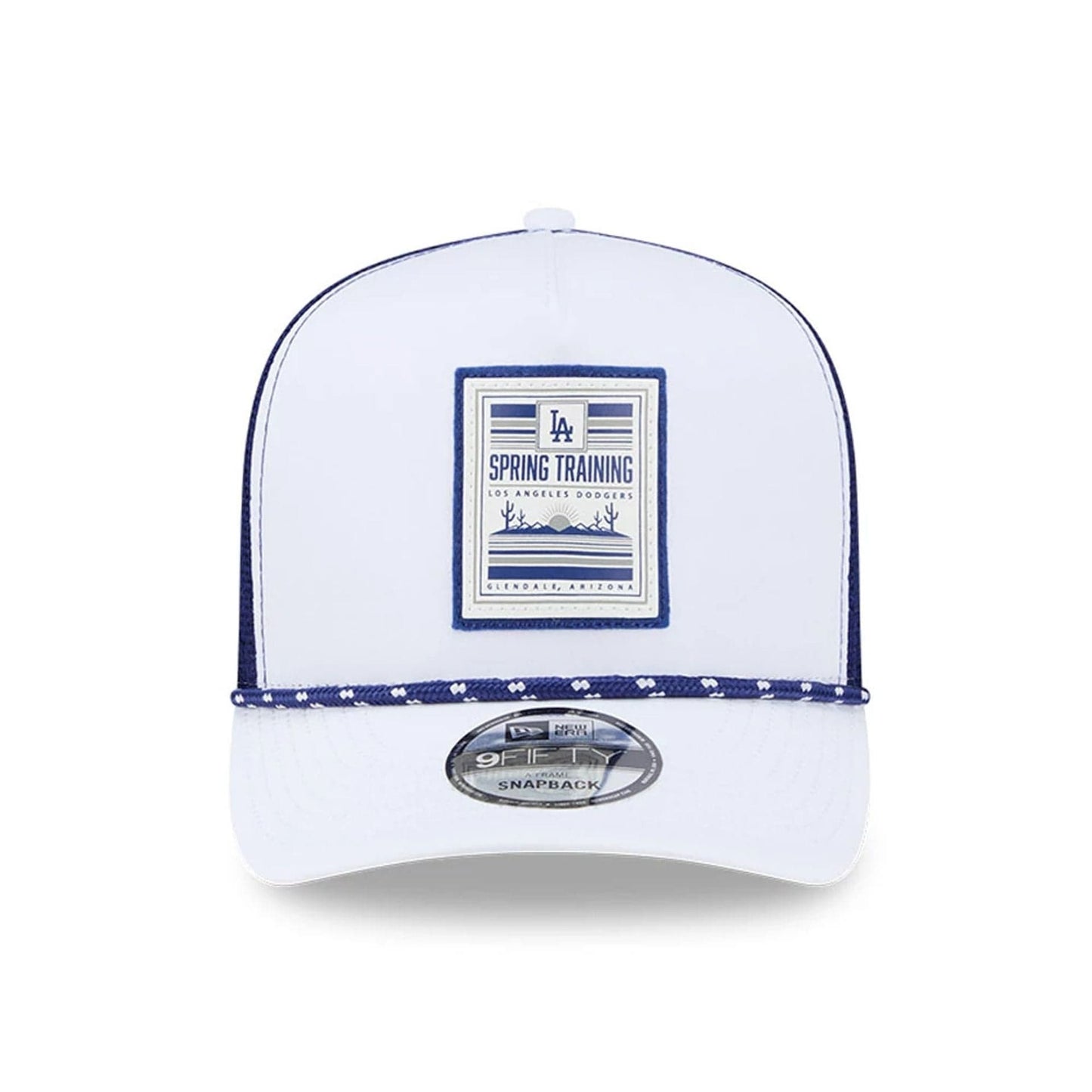 Pictured is this MLB Lines LA Dodgers 9FIFTY A-Frame Snapback cap in dark blue. 3