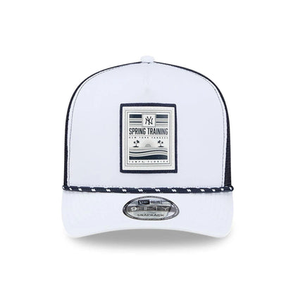 Pictured is this MLB Lines New York Yankees 9FIFTY A-Frame Snapback cap in navy. 3