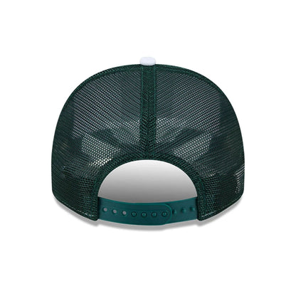 Pictured is this MLB Lines Athletics 9FIFTY A-Frame Snapback cap in dark green. 7