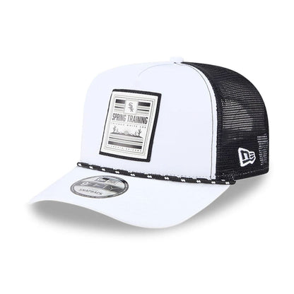 Pictured is this MLB Lines Chicago White Sox 9FIFTY A-Frame Snapback cap in black. 1