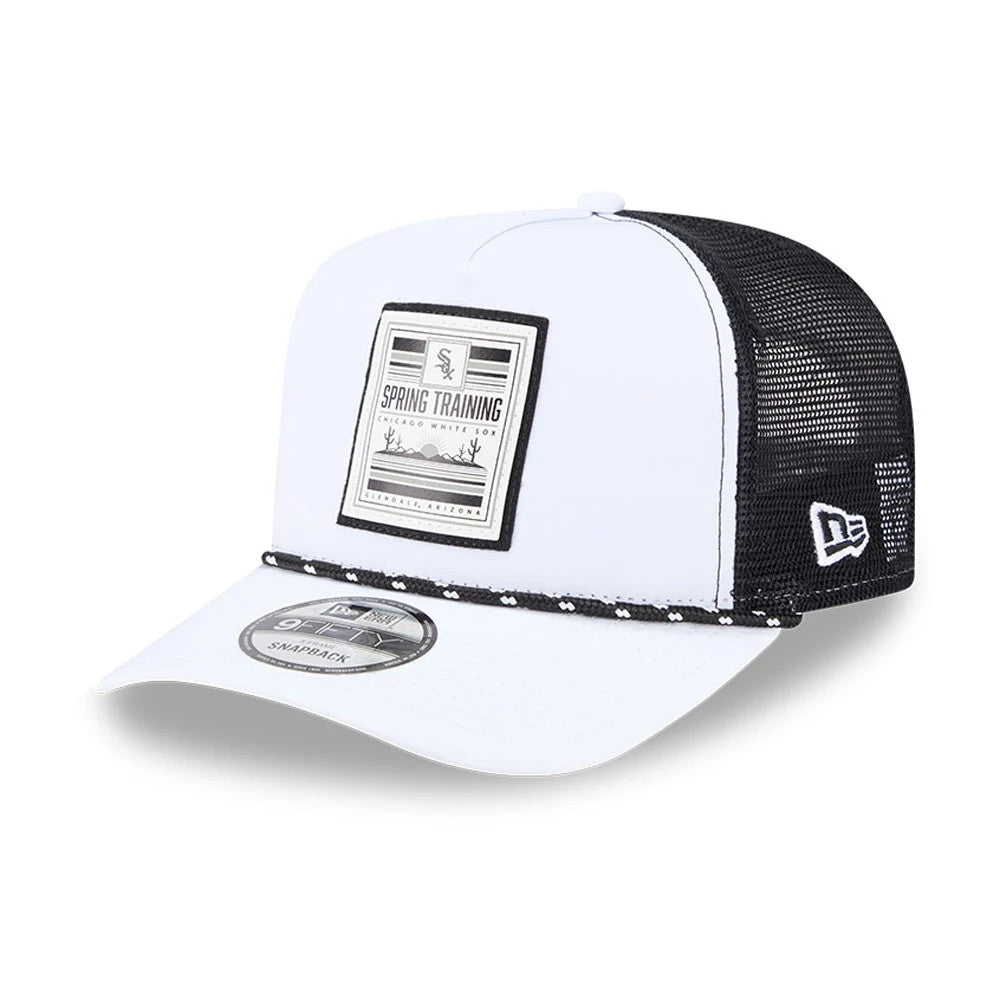 Pictured is this MLB Lines Chicago White Sox 9FIFTY A-Frame Snapback cap in black. 1