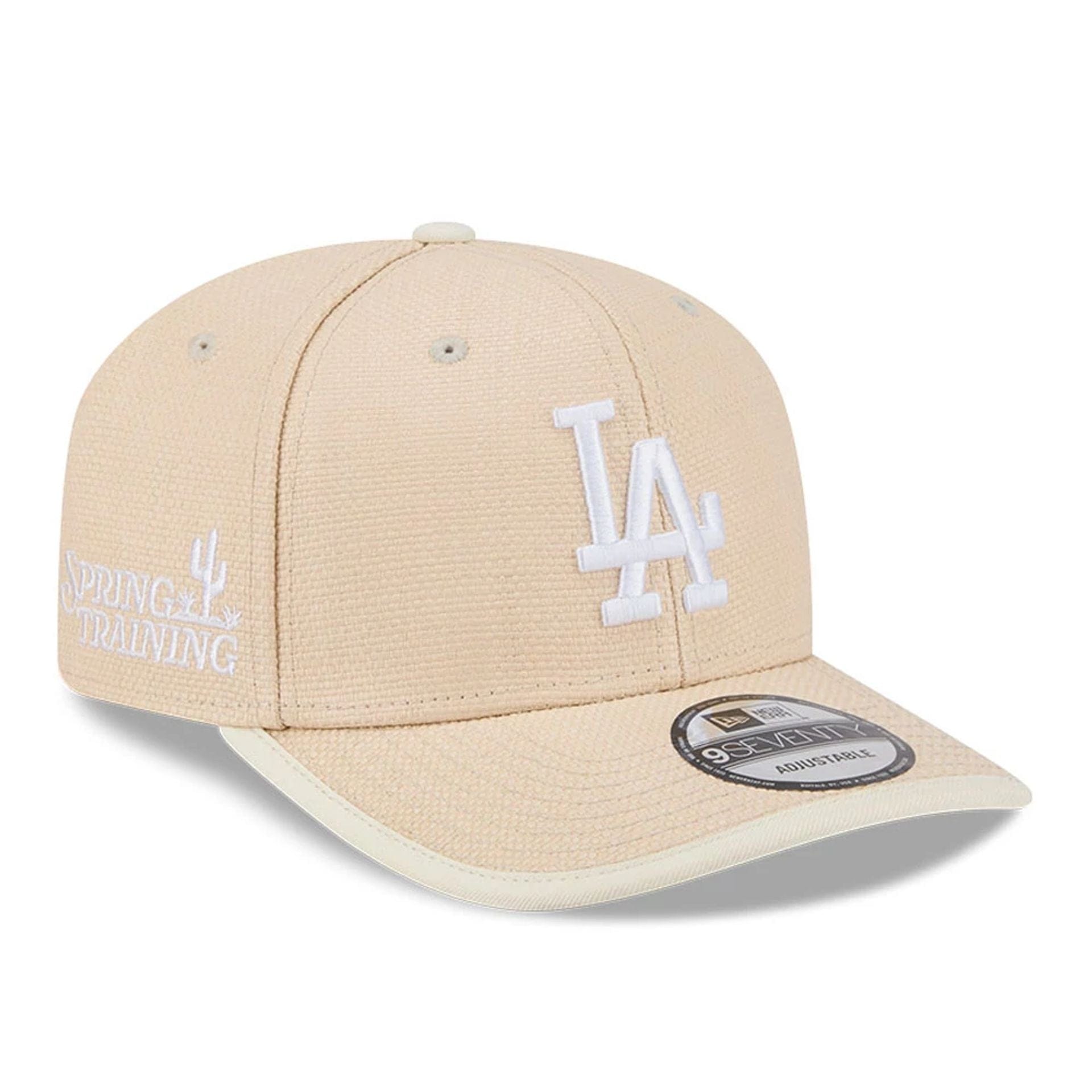 Pictured is this MLB Wicker LA Dodgers 9SEVENTY Stretch Snap cap in Cream. 1