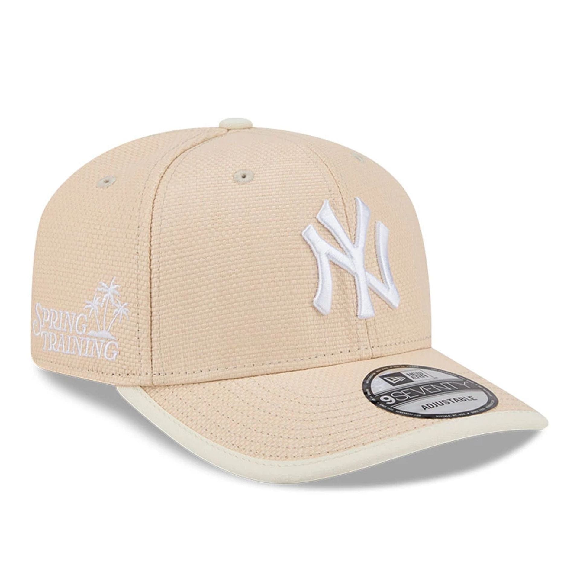 Pictured is this MLB Wicker New York Yankees 9SEVENTY Stretch Snap cap in Cream. 1