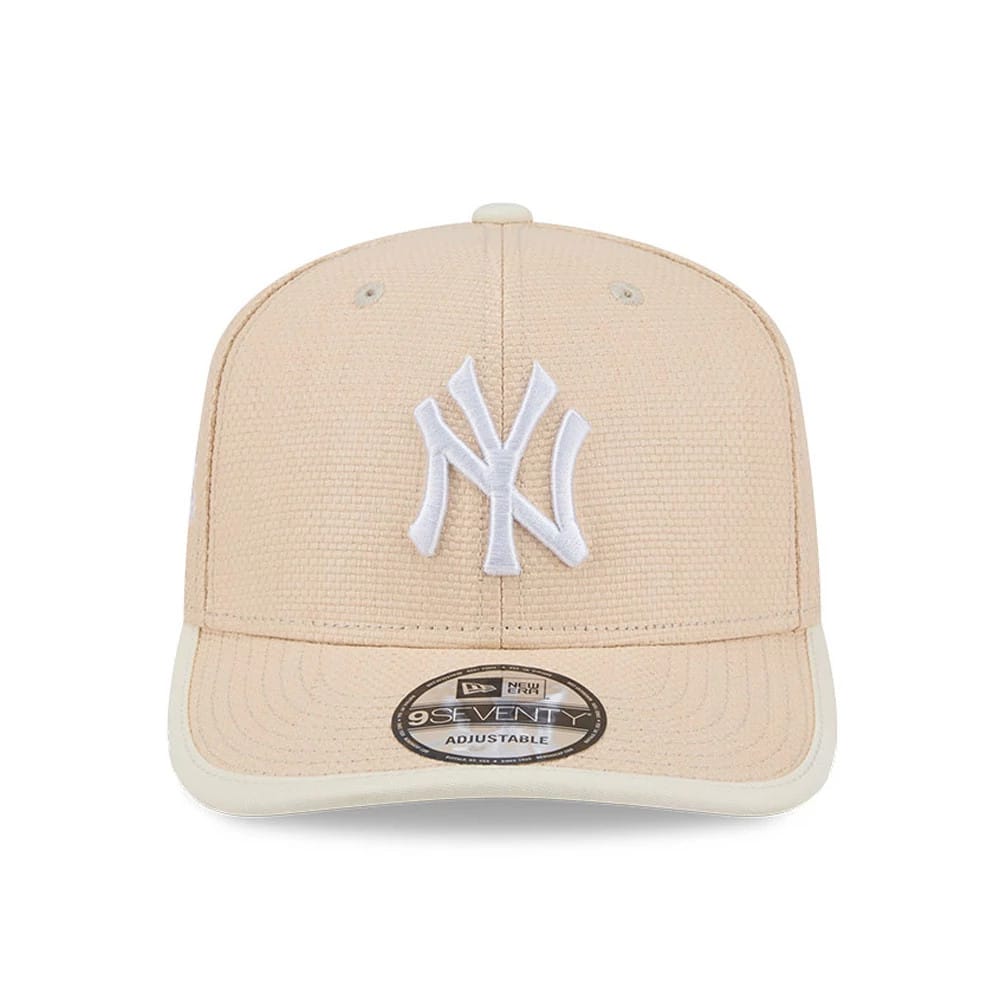 Pictured is this MLB Wicker New York Yankees 9SEVENTY Stretch Snap cap in Cream. 3