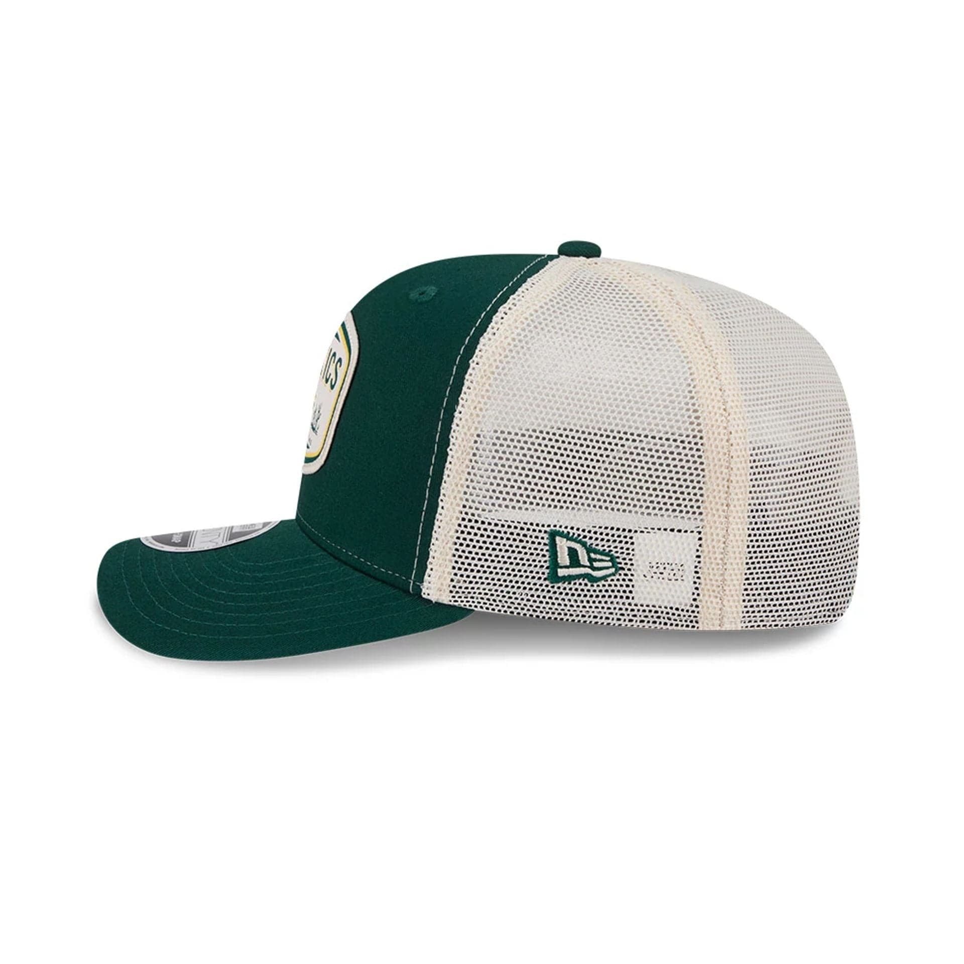 Pictured is this MLB Patch Athletics 9SEVENTY Stretch Snap cap in dark green. 5