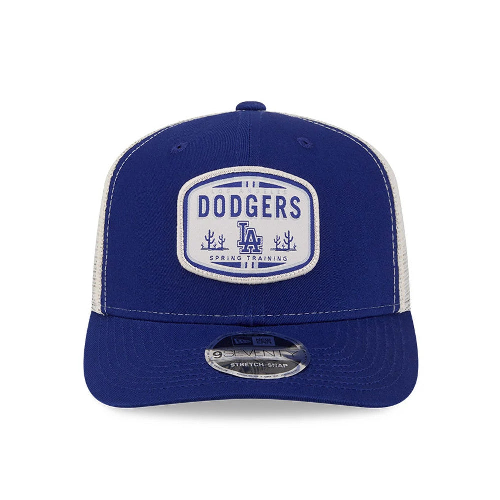 Pictured is this MLB Patch LA Dodgers 9SEVENTY Stretch Snap cap in dark blue. 3