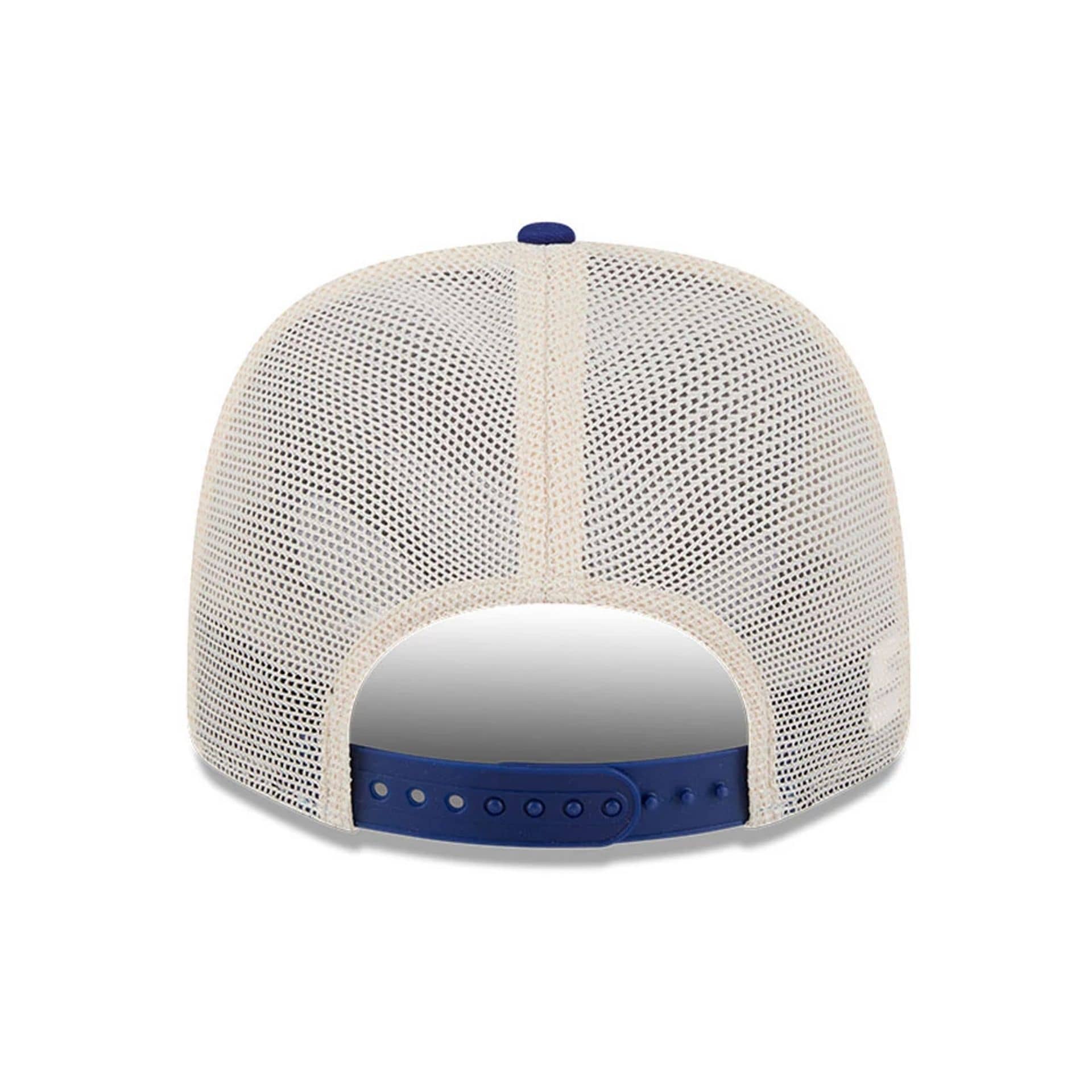 Pictured is this MLB Patch LA Dodgers 9SEVENTY Stretch Snap cap in dark blue. 7